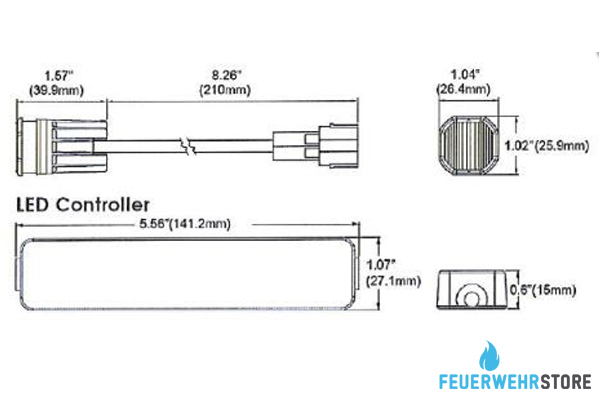 Mini LED Frontblitzer 10-30VDC ECE-R65 Blau