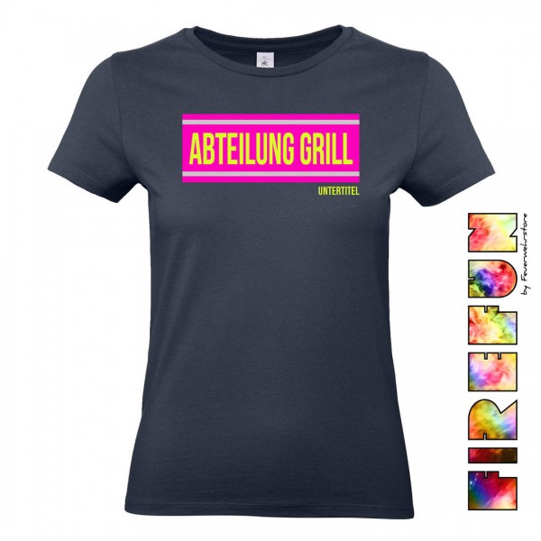 FIREFUN - Damen T-Shirt mit Aufschrift "ABTEILUNG GRILL" PINK EDITION