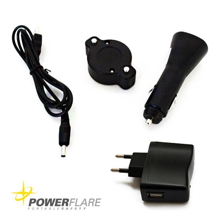 Powerflare Ladegerät Set USB 12V 220V, Signallichter