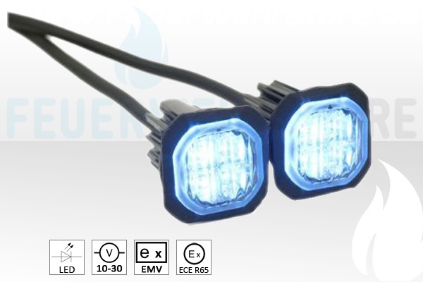 Mini LED Frontblitzer 10-30VDC ECE-R65 Blau