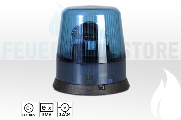 Revoluxion LED Kennleuchte ECE-ER65 - 12/24V in blau mit Dreipunktbefestigung