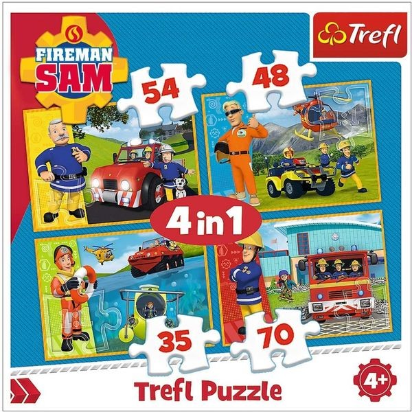 Feuerwehrmann Sam 4 in 1 Puzzle ab 4 Jahren