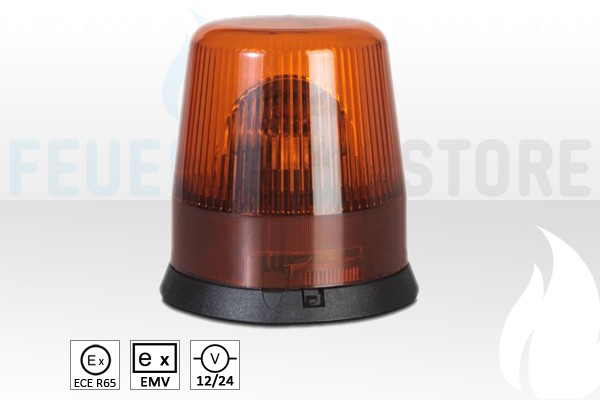 Revoluxion LED Kennleuchte ECE-ER65 - 12/24V in gelb mit Dreipunktbefestigung