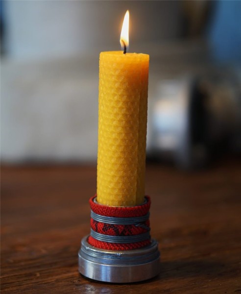 Kerzenständer | FIRE REVIVE | aus Feuerwehrschlauch & Kupplung | inkl. Spende | Upcycling-Produkt