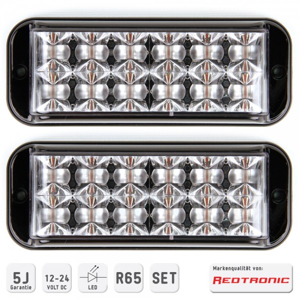 Redtronic Frontblitzerset BX62 R65 LED 1-10-farbig